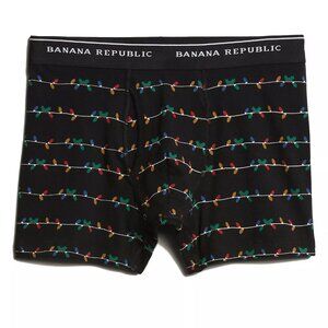 BNWT BANANA REPUBLIC MEN'S BLACK HOLIDAY LIGHTS BOXER BRIEF US SIZE MEDIUM (M)